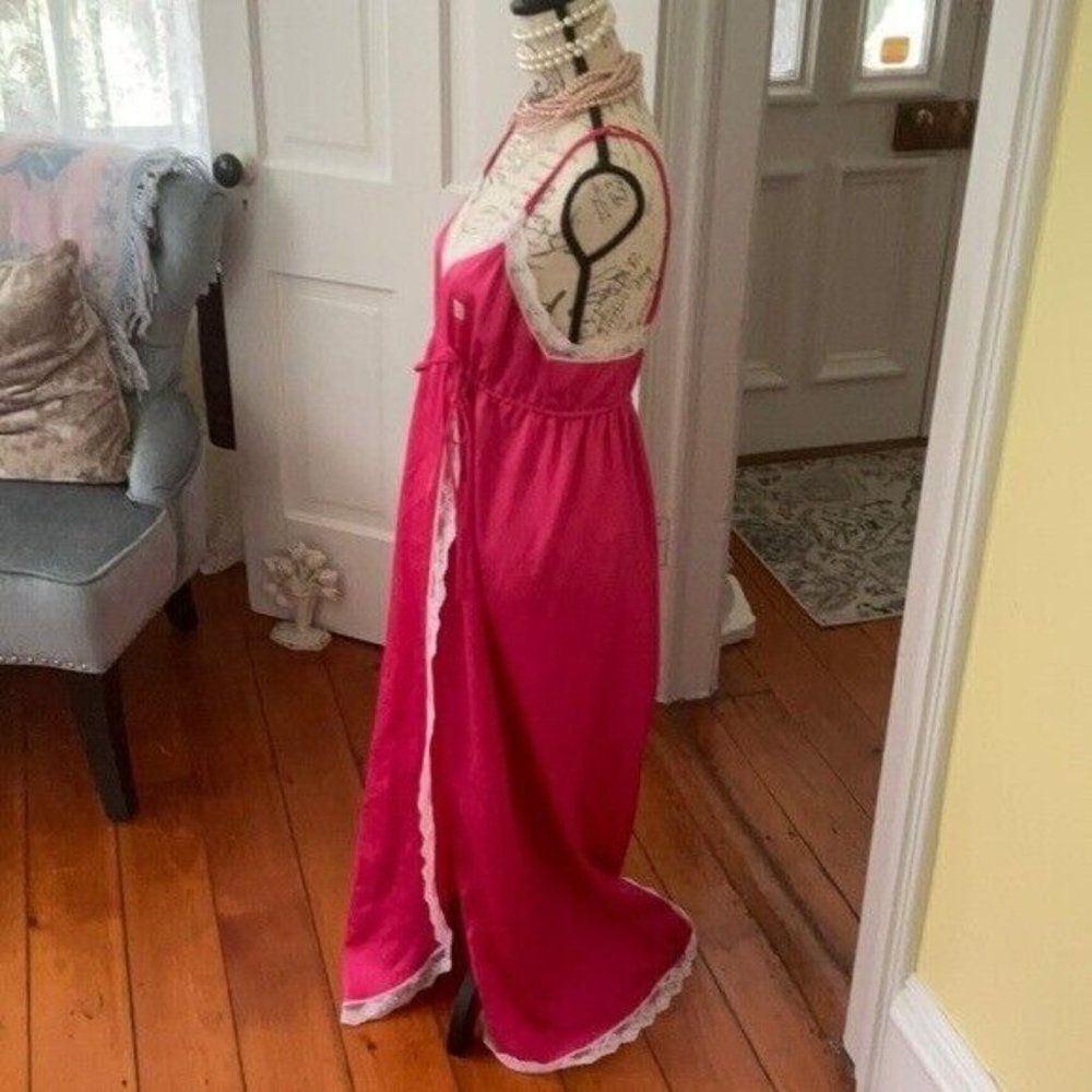 💝⭐️💝VTG Givenchy 2pc SET PARIS Pink Sultry Lace Nightgown * Robe💝⭐️💝 - Picture 11 of 16